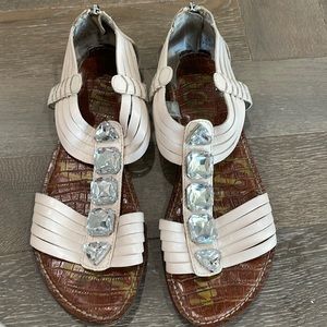 Sam Edelman sandals size 9.5 in ivory with jewels